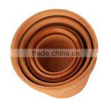 Round Red Terracotta Flower Pots Set of 5, Terracotta Pots Wholesale, Vietnam Ceramic Flower Pots thumbnail-1
