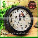 Classic Black 1/4 CMOS 1080P Wall Clock With a Video Camera Wifi Support Remote Monitoring