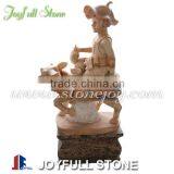 Boy Garden Statue With Cattle