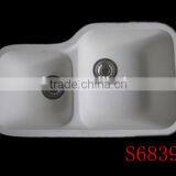 Acrylic Solid Surface Double Drain Board Kitchen Sink ,arificial Stone Kitchen Sinks thumbnail-3