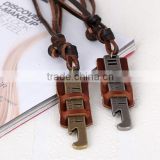 Leather accessories mens leather necklace N0022 latest necklace designs