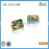 20mm Metal Sew on Button in White With Clear Crystals thumbnail-2