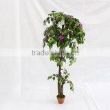Indoor Life Size Artificial Decoration Camellia Trees Wood Trunk