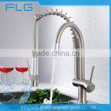 Whole Brass Body Lead Free Nickel Brushed UPC Pull Down And Rotating Spout Combined In One Kitchen Sink Faucet Mixer Tap FLG3763 thumbnail-2