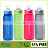 New 2016 Cheap Plastic Cup Manufacturing Logo Sports Water Bottle with Straw Supplier