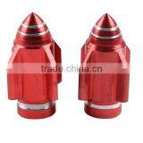 Universal Aluminum Rockets Head 2X Red Motorcycle Wheel Tire Valve Stem Caps New thumbnail-1