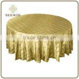 120" Round Champagne Pintuck Tablecloths