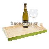 High Quality Best Selling Spun Bamboo Rectangle Serving Tray With Handle thumbnail-1