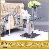 Modern Stainless Steel Glass Bedside Table thumbnail-1