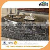 Hot Sell Egg Shape Hotel/living Room Furniture Stainless Steel Coffee/center Table B818 thumbnail-1