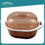 Custom Color Kitchen Vegetable Fruit Wash Strainer Oval Plastic Colander With Lid thumbnail-3