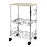 Chrome 3-Tier Wire Kitchen Cart Microwave Stand thumbnail-2