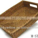 Brown Rectangle Straw Basket & Water Grass Basket & Straw Tray (factory Supplier) thumbnail-1