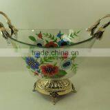 glass material brass metal golden fruite antique bowl