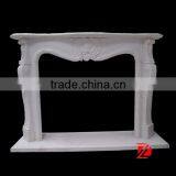 Contracted Style White Marble Fireplace Mantel thumbnail-1