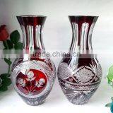 JingYaGe Fashionable Colored Glass Flower Sculptural Crystal Vase Decorative Flower Glass Vase thumbnail-1