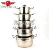 Longfei High Quality 5pcs Stainless Steel Soup Pot Kitchen Cookware With Decal thumbnail-1
