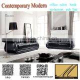 ND1130 Neoclassic Chesterfield Black Cow Leather Studded Crystal Button Tuft Antique Living Room Fancy Sofa Home Furniture Set thumbnail-1