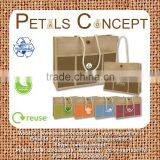 Promotional Jute Bag With Front Pocket & Logo Screen Print Button Loop Closure thumbnail-1