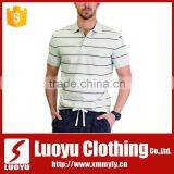 Men's High Quality Blue White Stripe Polo Shirt thumbnail-2