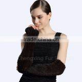 CX-A-58B Ladies Warm Mink Fur Double Face Leather Winter Gloves thumbnail-1