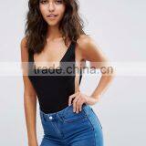 MGOO Tank Bodysuit With Scoop Back Women Slimming Underwear Plain Black Body Shaper Cincher Bodysuit thumbnail-3