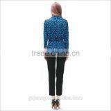 Women Casual Blue Mix Size Long Sleeve Elegant Slim New Floral Blouse thumbnail-3