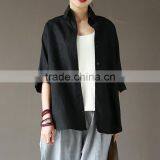 Z&M Linen Fabric Blouse Women Plus Size t Shirt Custom t Shirt for Women thumbnail-1