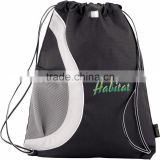 Ecosmart Arches recycled cinch backpack. Features a main compartment with a cinch top and comes with your logo.