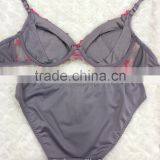 Young Ladies Stylish Soft Cup Lace Gray Sexy Women Bra Panty Sets thumbnail-5