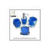 Luxury Blue Resin Bathroom Accessories Sets thumbnail-1