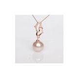 18k Rose Gold Jewelry 925 Silver Freshwater Pearl Pendant
