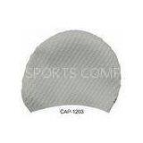 Durable Grey Large Water Drop Silicone Swimming Cap Ear Protection