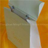 White Cardboard Gift Bag With Ribbon Handle thumbnail-1