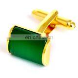 Deluxe Emerald Stone Gold Jewelry Unisex Shirt Cufflinks Brand thumbnail-4