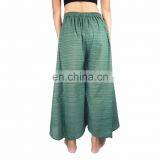 NAPAT Gypsy Woven Waist And Plain TC Cotton Curved Flare Leg Pants thumbnail-4