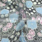 Printed 100% Silk Chiffon With Dots and Flowers