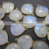 Wholesale Semi Precious Gemstone Connector/Rainbow Moonstone Bezel Gemstone Connectors/2015 Color Gemstone Connector thumbnail-1