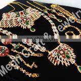 Wedding Wear Jewellery-Gold Plated Bridal Necklace Set-Designer Costume Jewelry-2015 Bridal Jewellery Set thumbnail-4