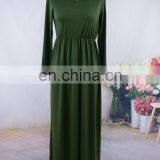 2019 Women Girls Mommy and me Solid Color Jersey Fabric Knitted Maxi Long Sleeve Fall Dresses (this Link for WOMAN) thumbnail-6