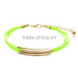 Turquoise Bead Bangle Bracelet With White Gold Copper Tube thumbnail-4