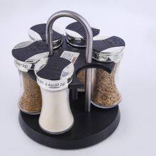 6 Jars Rotating Rack Set Spice Organizer Rack Kitchen Cabinet Spice Rack thumbnail-4