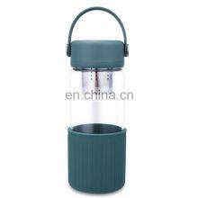 New Design 500ML Portable Single Layer Glass Bottle With Anti-scalding Ring