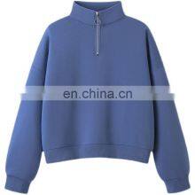 Clothing Manufacturers Custom-made Women's Spring and Autumn New Terry Cloth Half Zipper Casual Sweater Plus Size Pullover thumbnail-1