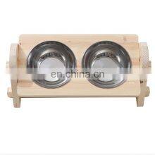 Pet Bowl for Cats and Small Dogs,Adjustable Elevated Dog Cat Food and Water Bowl Stand Feeder with 2 Ceramic Bowls W-Assembly Ba