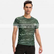 Quick Dry 100% Polyester Camo Printed Sports Gym Shirt Men's Workout Training Wear T-Shirt Loose Short Sleeve Fitness Top thumbnail-5