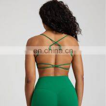 Fashion Wholesale Sexy Thin Strap Sports Gym Bra Trending Hot Sling Yoga Top Girls Workout Fitness Activewear Clothes For Women thumbnail-2