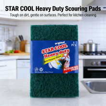 Factory Durable Nylon Green Sponge Scouring Pad Rectangle Non-Woven Abrasive Cleaning Scouring Pad thumbnail-4