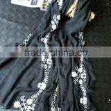 Newest Flower Embroidery Design Cotton Woman Fashion Vintage Scarf Quality Choice thumbnail-5