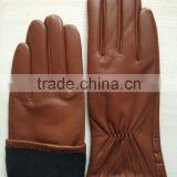 Ladies Red Brown Hotsale Thin Leather Hand Gloves thumbnail-2